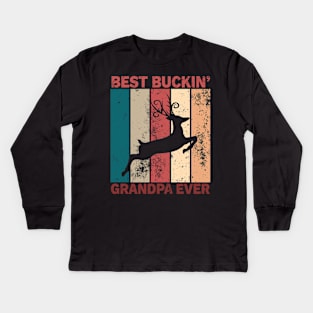 'Best Buckin' Grandpa Ever' Awesome Hunting Gift Kids Long Sleeve T-Shirt